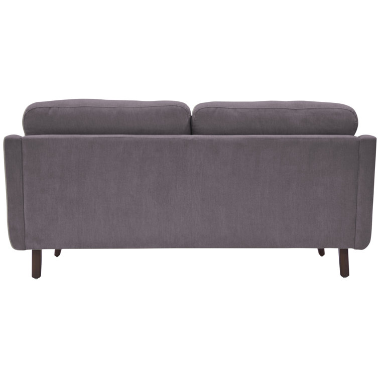 Chloe 74" Dark Gray Microfiber Tufted Sofa with Square Arms