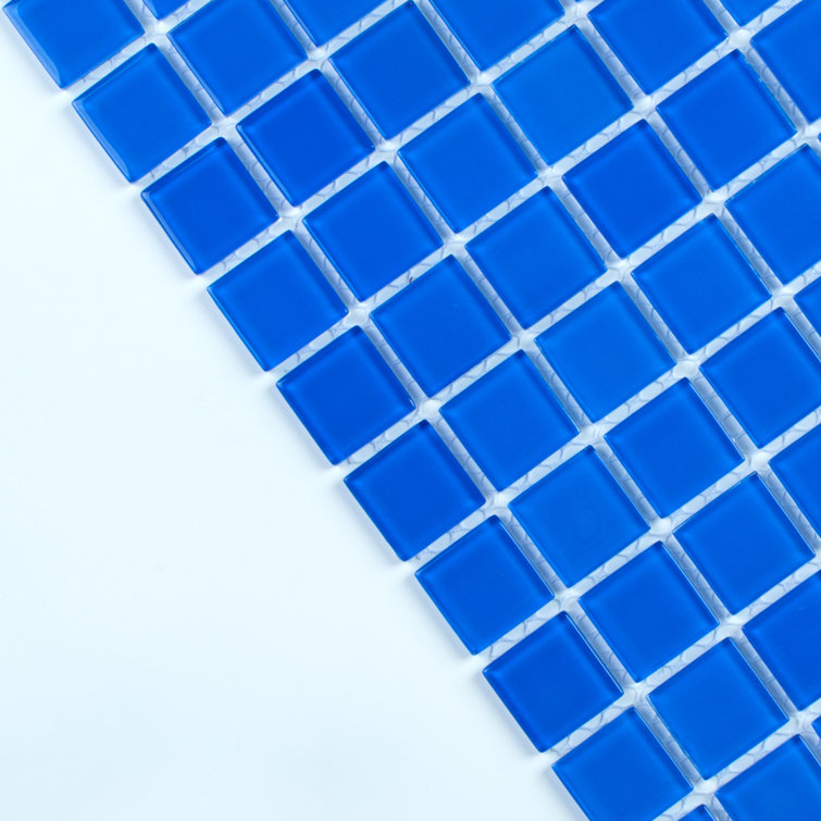 12" x 12" Polished Blue Glass Mosaic Tile