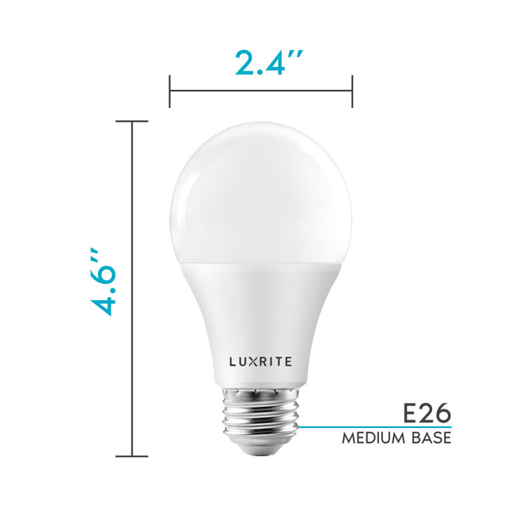Luxrite White Frosted Dimmable LED Light Bulb 16-Pack