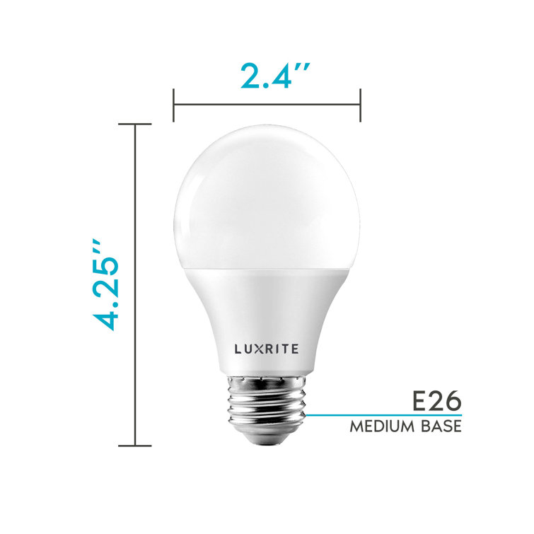Luxrite 9W White Dimmable LED Light Bulb Pack