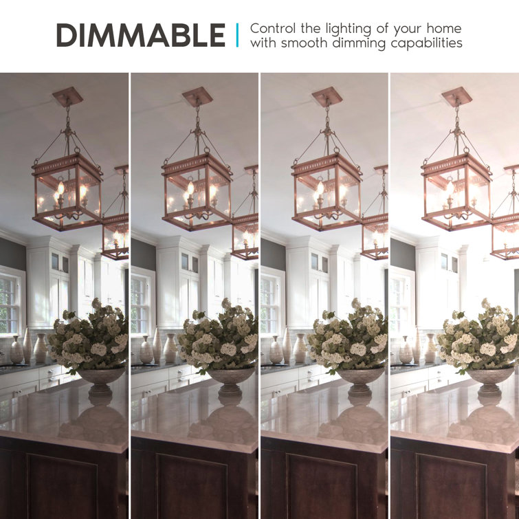 4W Dimmable White LED Candelabra Bulbs with E12 Base, 6-Pack