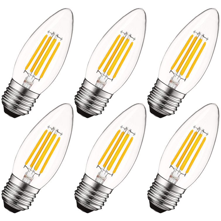 Vintage Clear Glass Dimmable LED Edison Filament Bulbs, 6-Pack