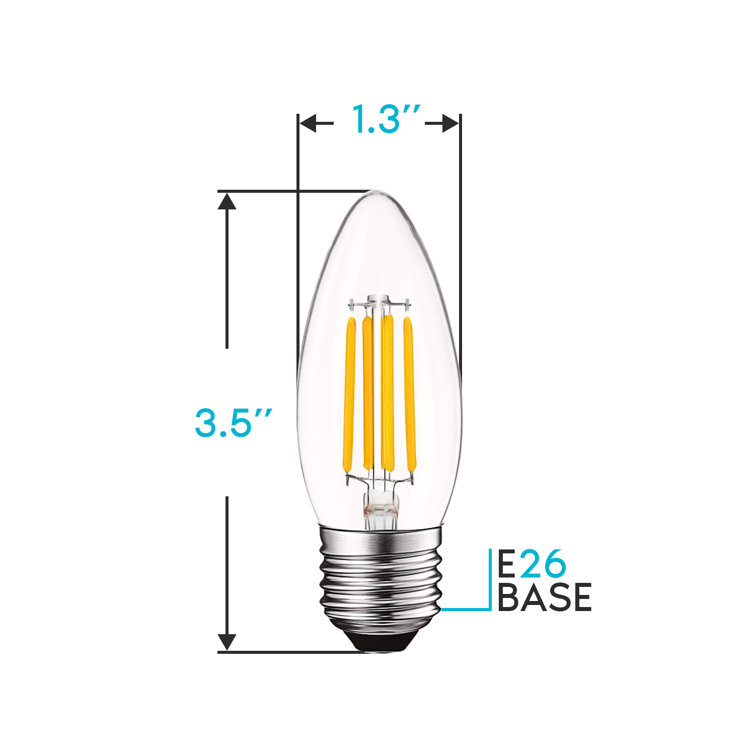 Vintage Clear Glass Dimmable LED Edison Filament Bulbs, 6-Pack