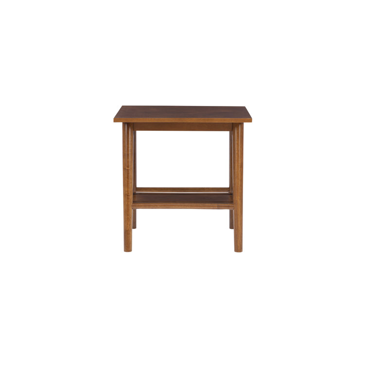 Brock 25'' Medium Yellow Brown Square Wood End Table with Shelf