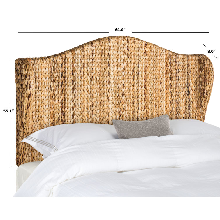 Transitional Nadine Winged Full Headboard in Natural Brown