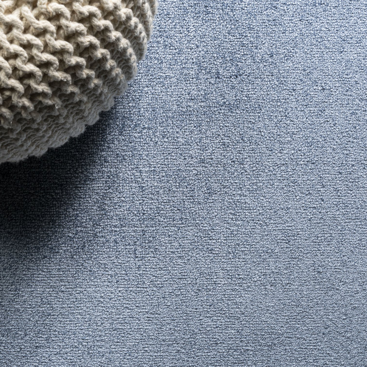 Classic Blue Solid Square Area Rug, 7' Polypropylene