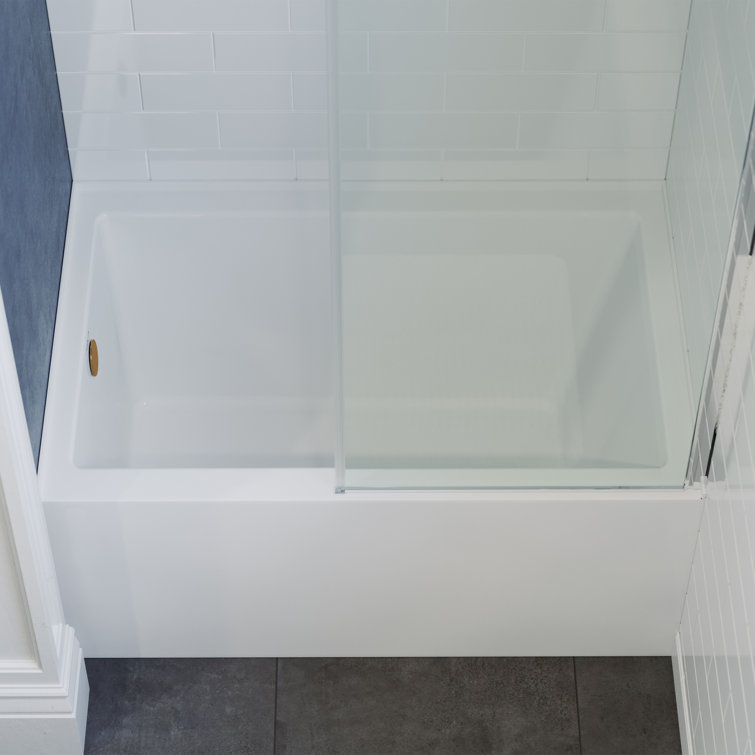 32" White Acrylic Alcove Bathtub with Apron