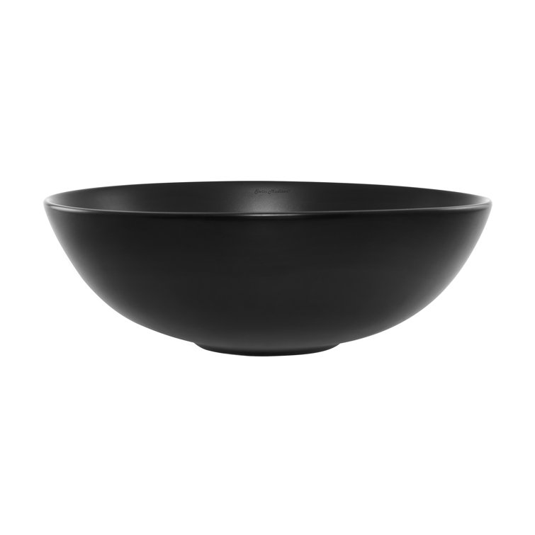 Matte Black Ceramic 15.3" Round Above-Counter Sink