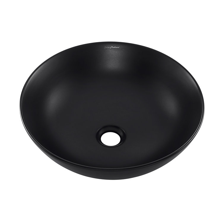 Matte Black Ceramic 15.3" Round Above-Counter Sink