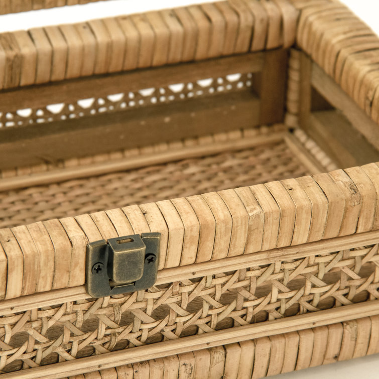 Natural Rattan and Metal Small Storage Bin