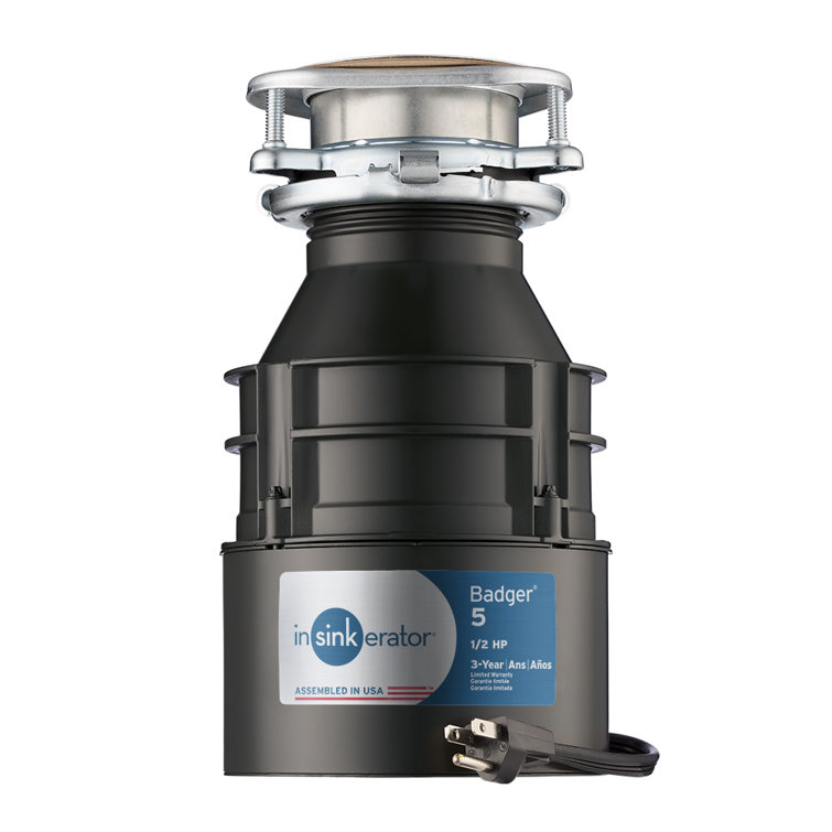 Badger 5 Black and Gray 1/2 HP Continuous Feed Garbage Disposal