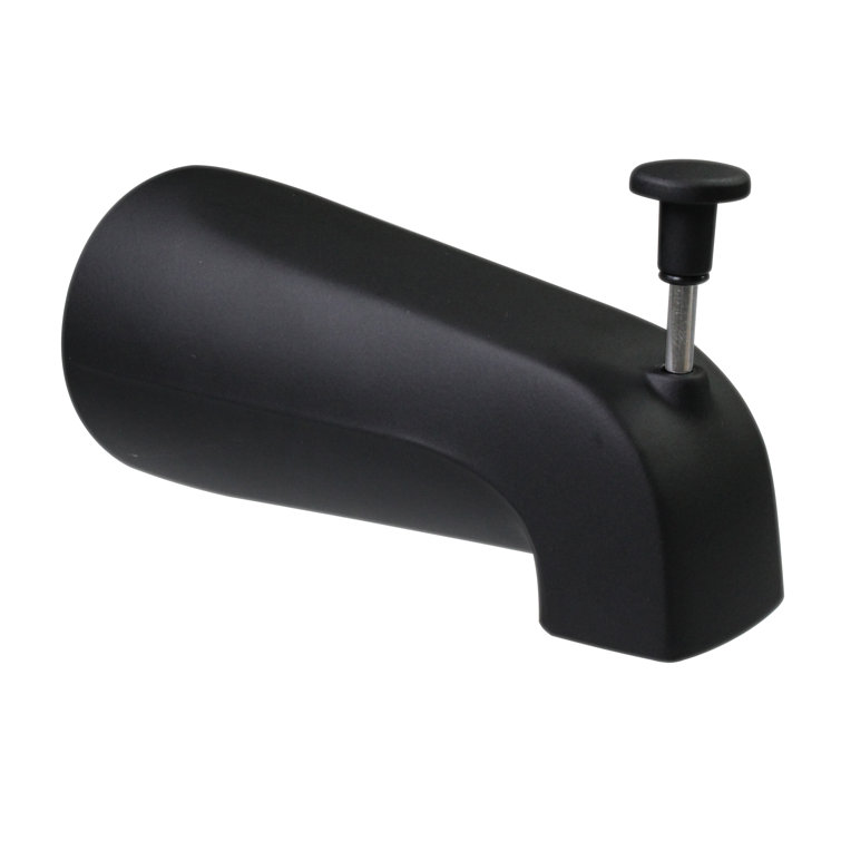 Matte Black Wall Mounted Tub Spout with Diverter