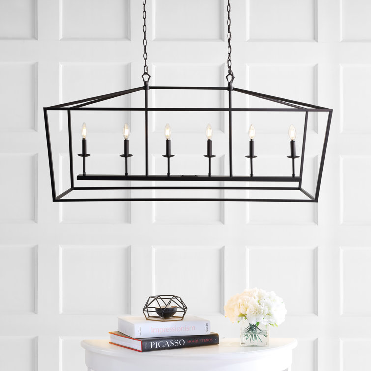 Pagoda 49" Oil Rubbed Bronze LED 6-Light Farmhouse Lantern Pendant