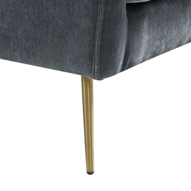 Luxurious Mid-Century Blush Accent Chair with Gold Legs
