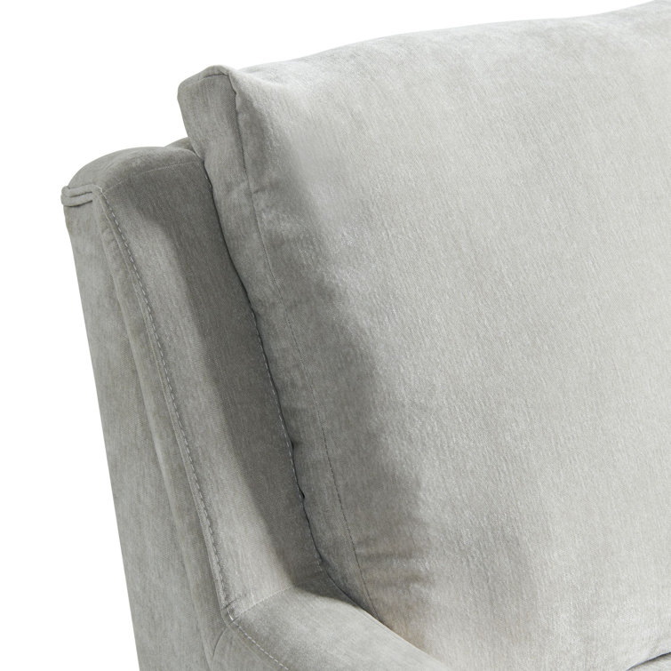 Mid-Century Modern Gray Wood Accent Chair with Gold Legs
