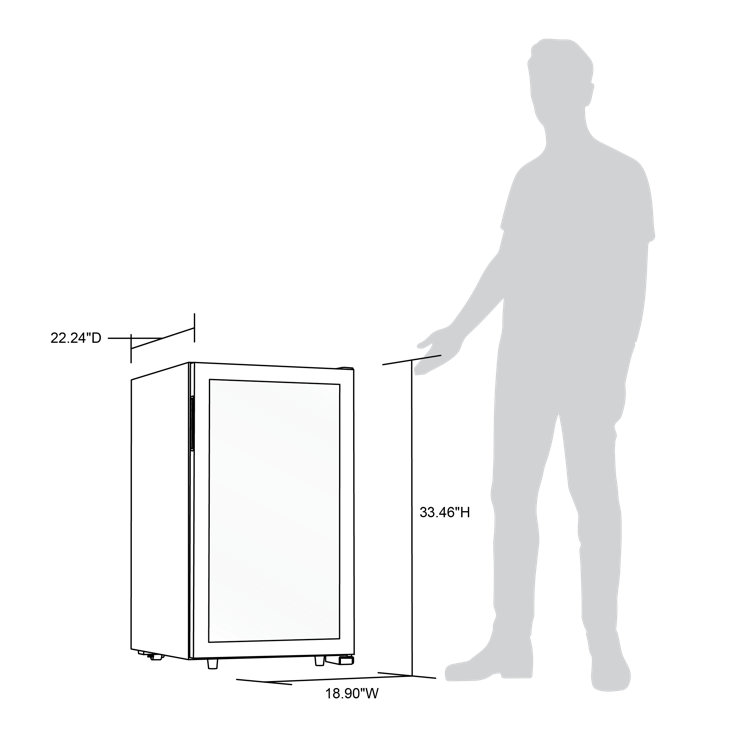 Stainless Steel 50 Bottle Freestanding Wine Refrigerator with Interior Lighting
