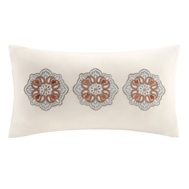 Ivory and Multicolor Reversible Microfiber Full Quilt Set