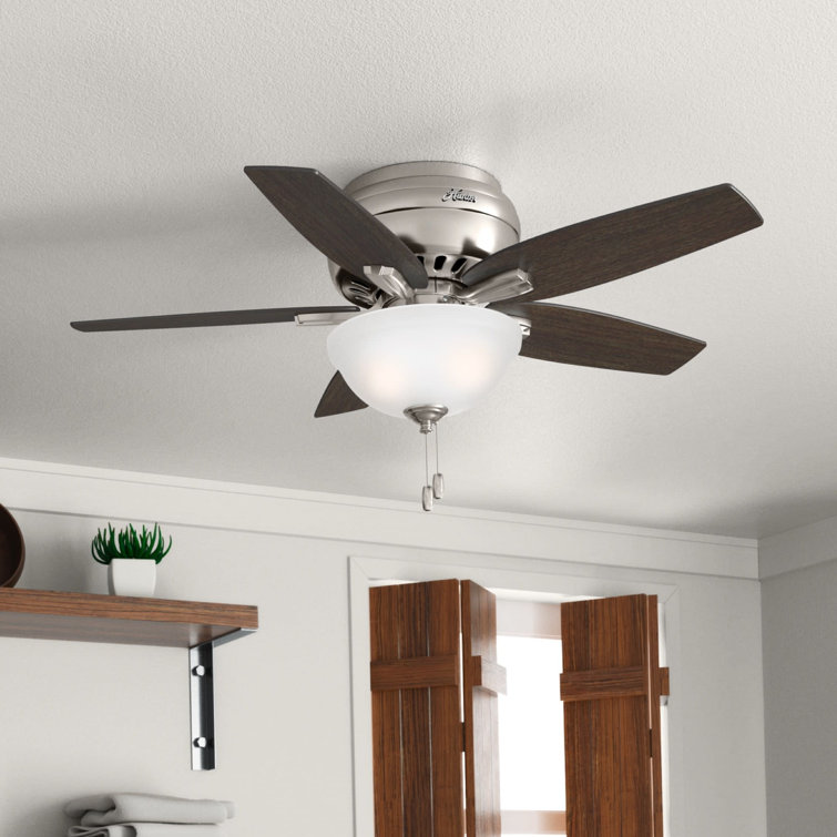 Sleek 42" Brushed Nickel Low-Profile Ceiling Fan with LED Light & Remote
