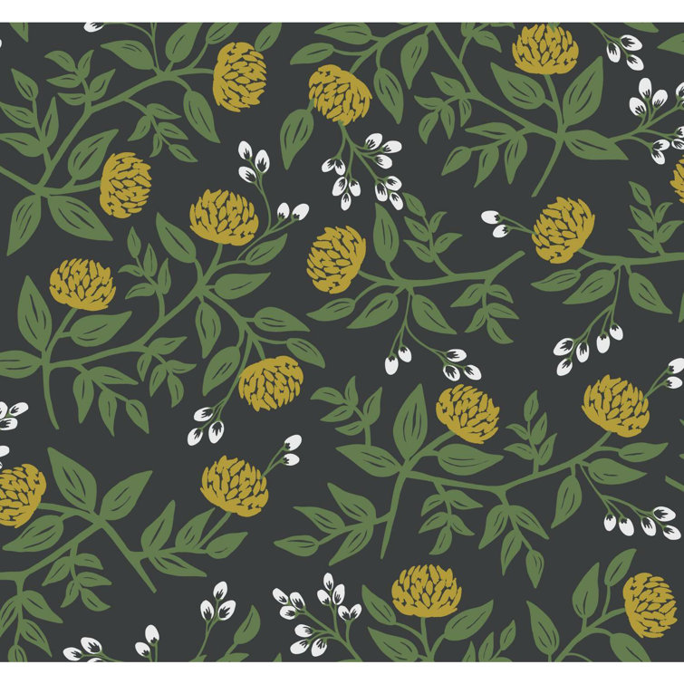 Black & Gold Floral Peonies 27" x 324" Removable Wallpaper