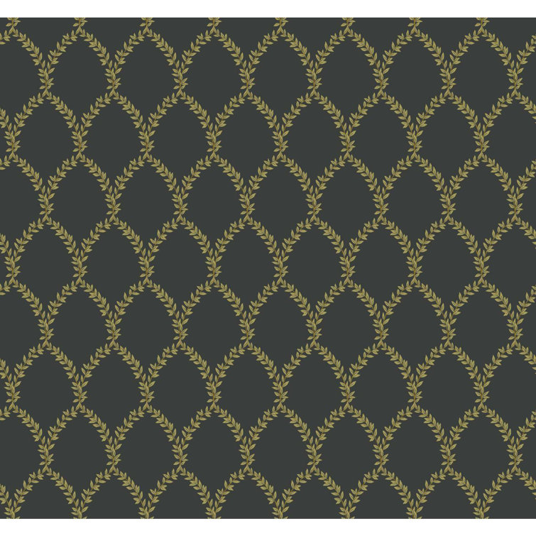 Gold and Black Non-Woven Washable Wallpaper Roll