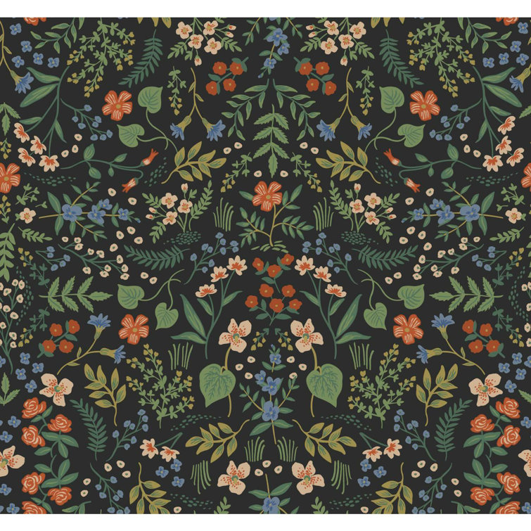 Wildwood Black Multi Floral Removable Wallpaper