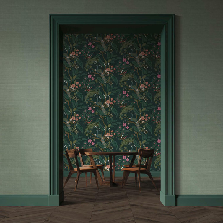 Emerald Non-Pasted Washable Peacock Wallpaper Roll
