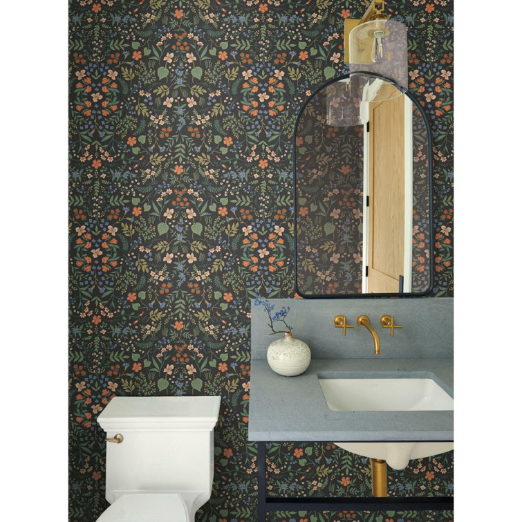 Wildwood Black Multi Floral Removable Wallpaper