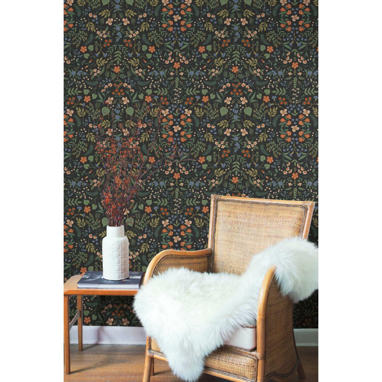 Wildwood Black Multi Floral Removable Wallpaper