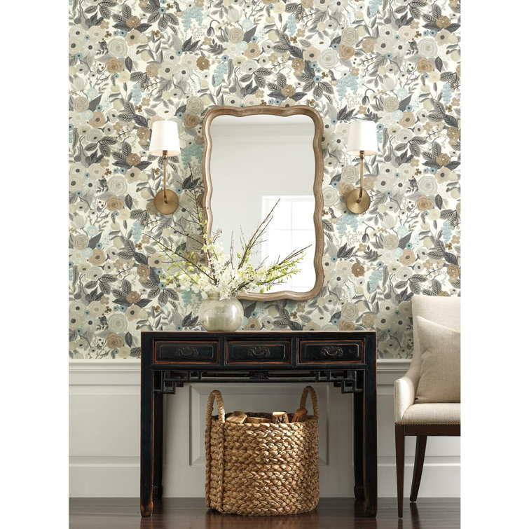 Off-White Floral Peel and Stick Wallpaper Roll