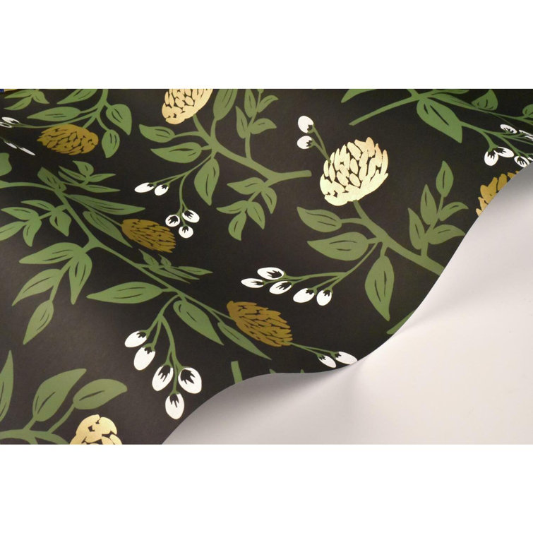 Black & Gold Floral Peonies 27" x 324" Removable Wallpaper