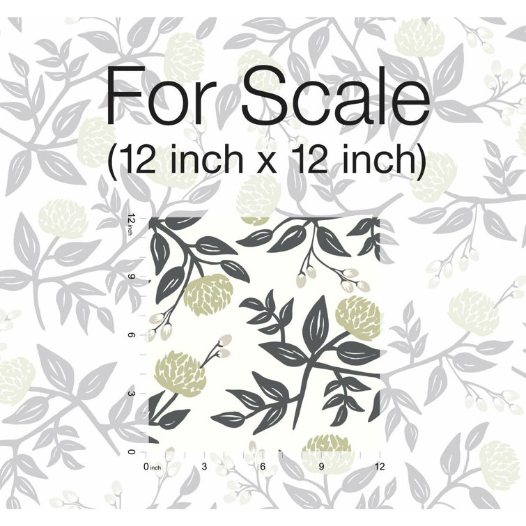 White and Black Peonies Floral Non-Pasted Wallpaper