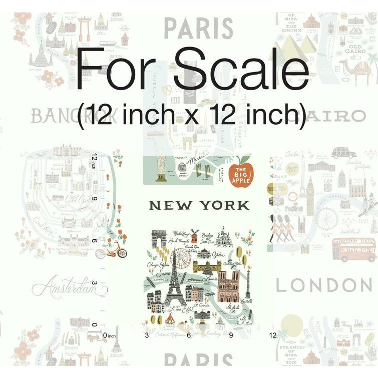 Mint and Brown City Maps Removable Wallpaper Roll