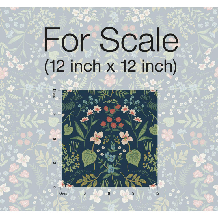 Navy Wildwood Floral Removable Washable Wallpaper
