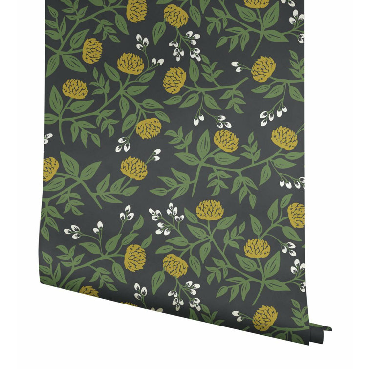 Black & Gold Floral Peonies 27" x 324" Removable Wallpaper
