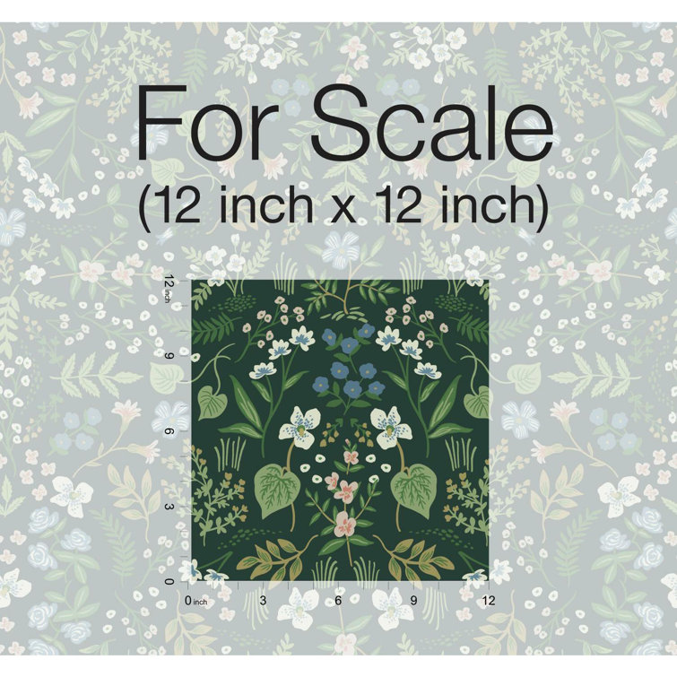 Hunter Green Floral Nonwoven Washable Wallpaper