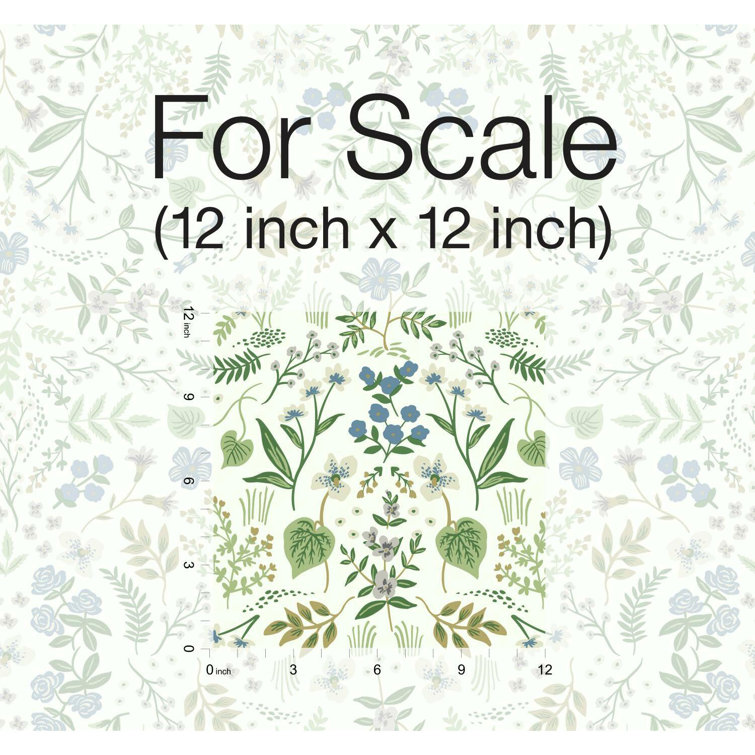 Wildwood Floral Blue/Green 27' Easy-Clean Removable Wallpaper