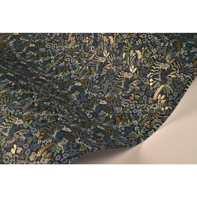 Indigo Tapestry Floral 27' x 27" Nonwoven Wallpaper