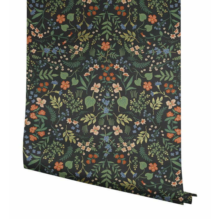 Wildwood Black Multi Floral Removable Wallpaper