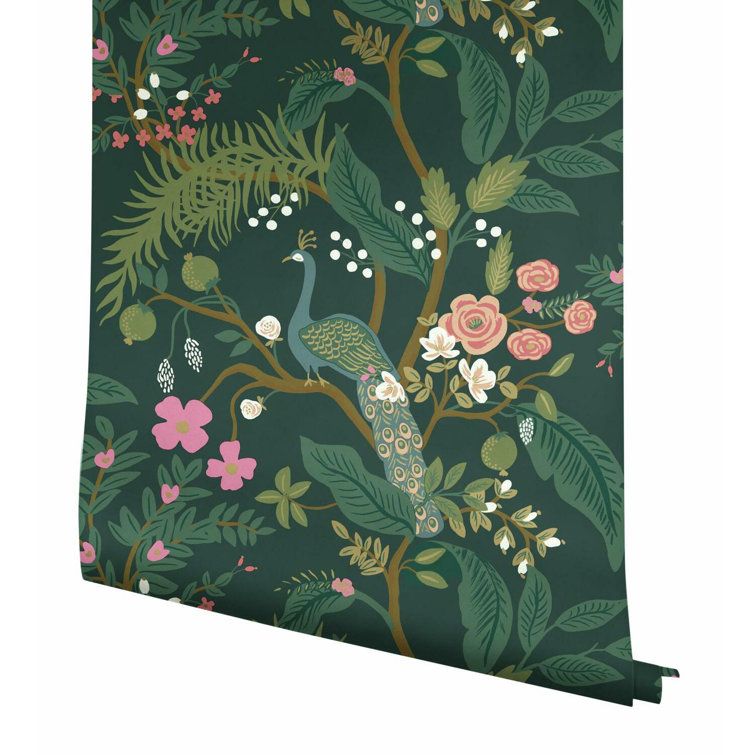 Emerald Non-Pasted Washable Peacock Wallpaper Roll