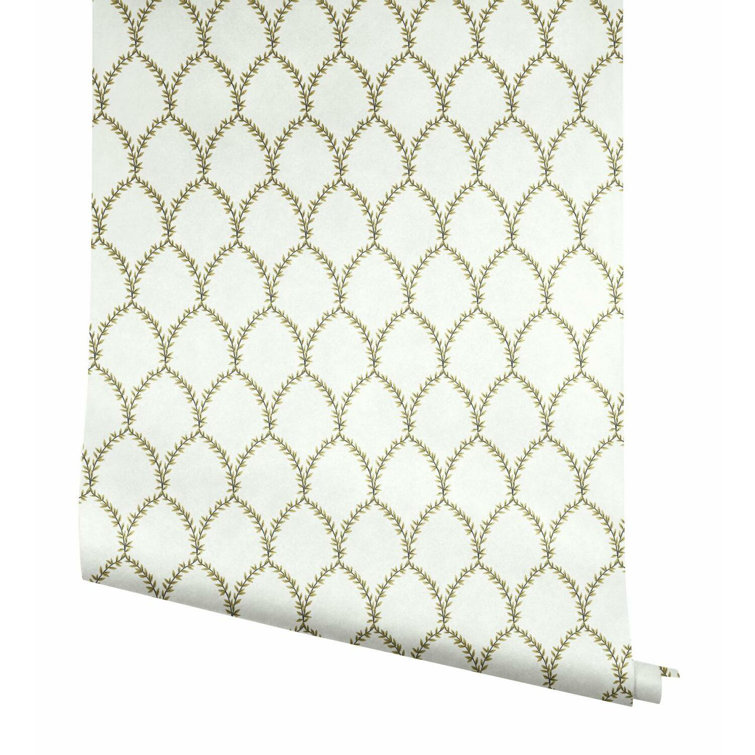 Gold and White Grasscloth Removable Wallpaper Roll