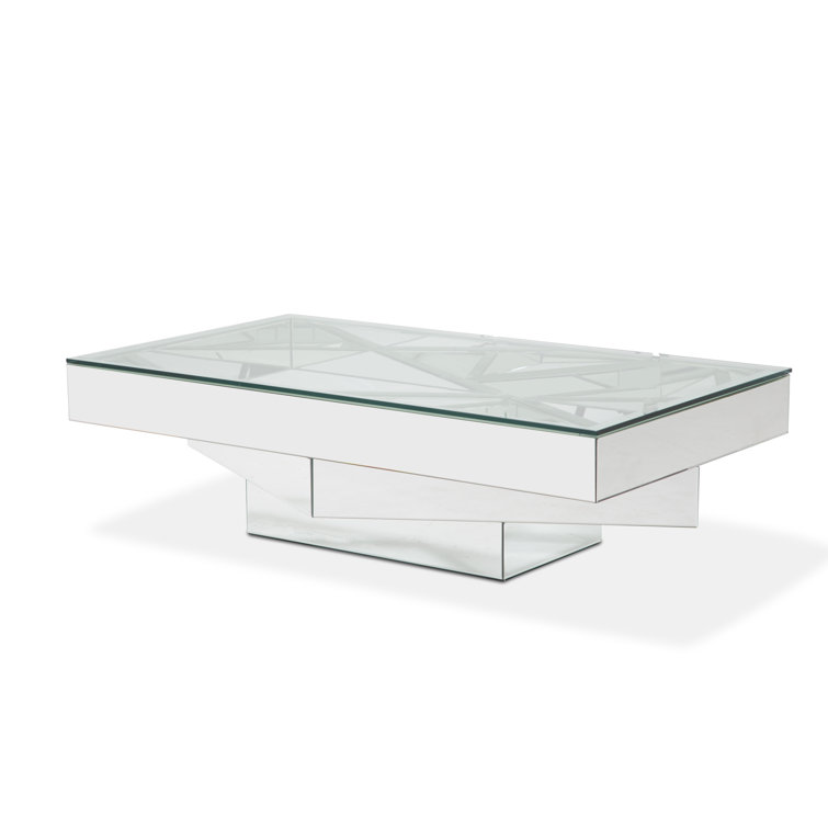 Montreal Silver Rectangular Glass Top Coffee Table