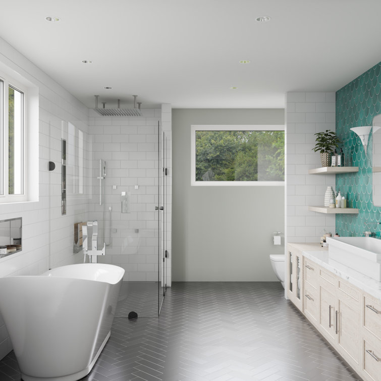 69'' White Acrylic Freestanding Air Bubble Bathtub