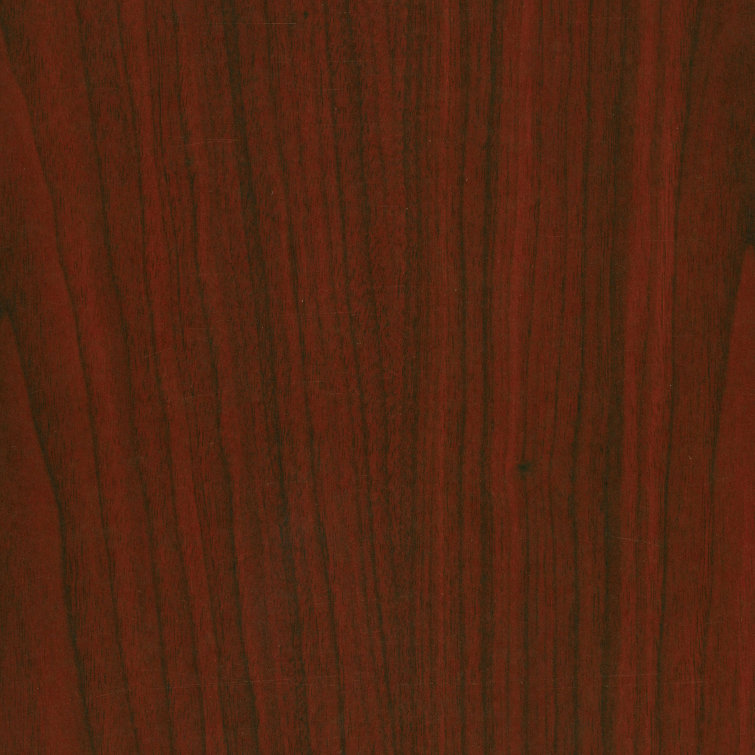Round Mahogany and Black Pedestal Dining Table
