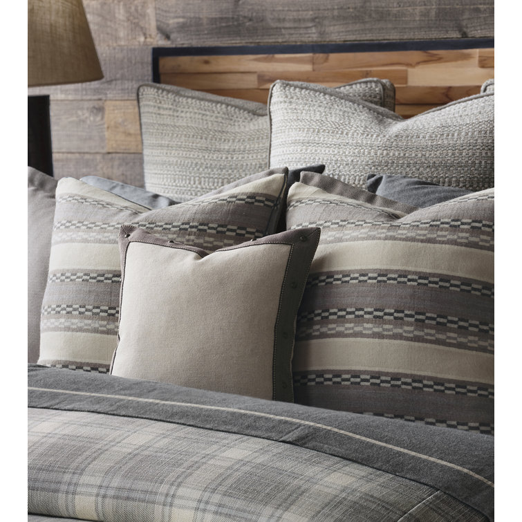 Telluride Gray and Beige Wool Square Pillow