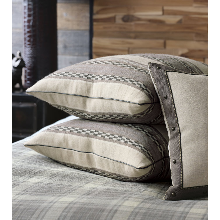 Telluride Gray and Beige Wool Square Pillow