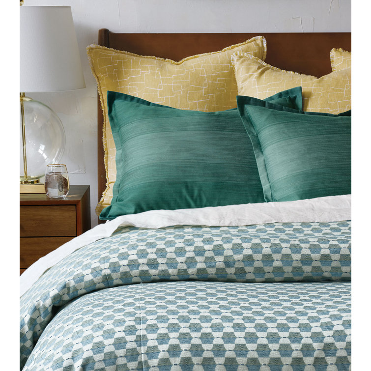 Super Queen Blue Geometric Coastal Comforter Set