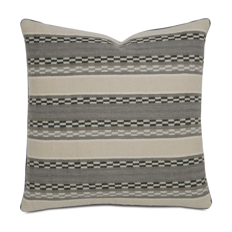 Telluride Gray and Beige Wool Square Pillow