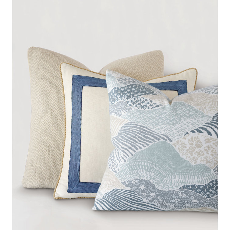 Brentwood Oceanic Square Cotton Throw Pillow with Microfiber Insert