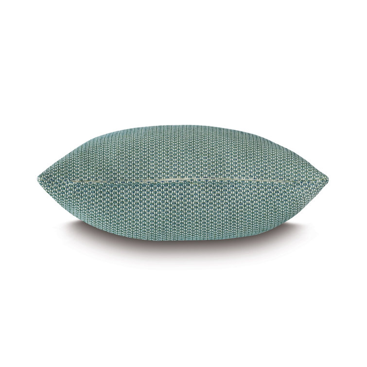 Turquoise Square Cotton Blend Throw Pillow with Insert