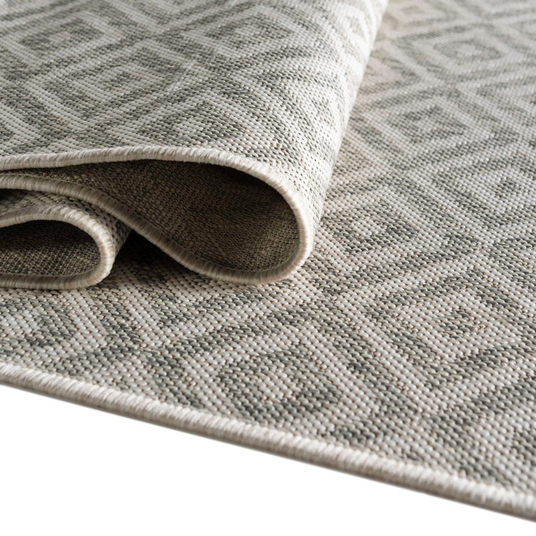 Costa Rica Inspired 7'10" Square Light Gray Outdoor Rug